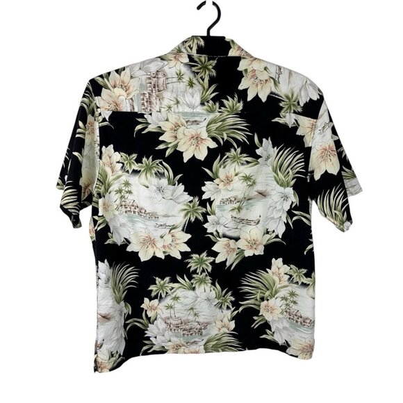Quiksilver Edition Comfort Fit Men's XL Button Shirt SS Black Hawaiian EUC - Picture 2 of 12